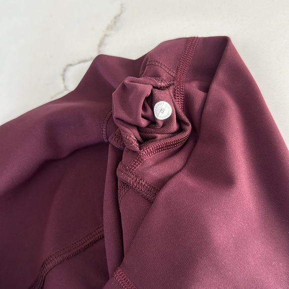 Lululemon Wunder Train Sheer Calf Leggings High Rise Burgundy Maroon Color 6 - Picture 9 of 10